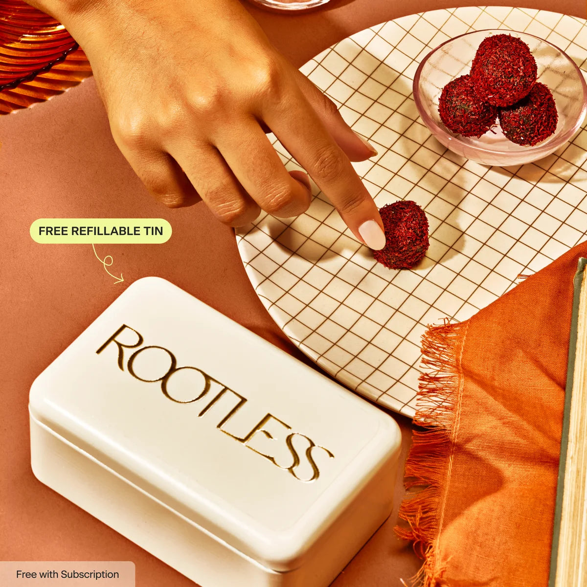 Free reusable Rootless tin with subscription